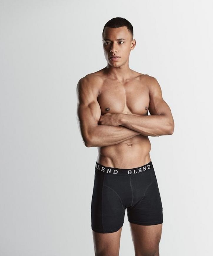 Svart boxer på modell