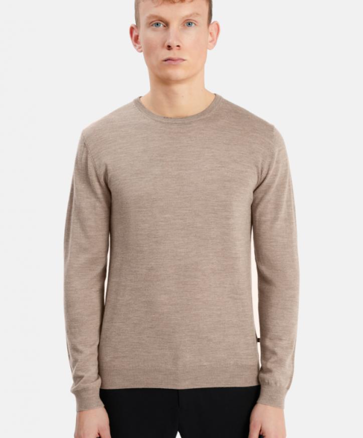 Merinoull pullover i Khaki melange 99,95€