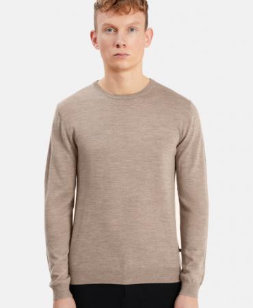 Merinoull pullover i Khaki melange 99,95€
